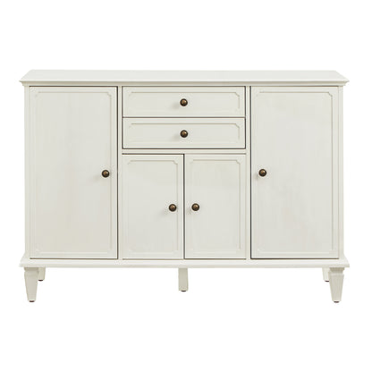 Sideboard Buffet Cabinet with Drawers and Storage Cabinets, Vintage Wooden Console Cabinet with Adjustable Shelves for Kitchen Living Room Entryway