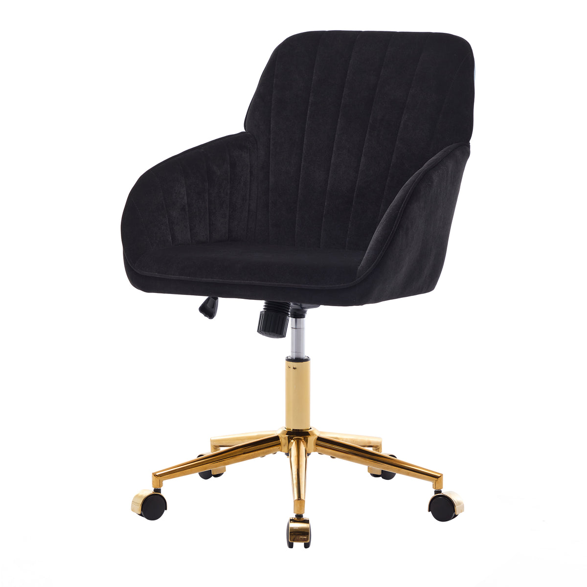 TY Adjustable Office Chair, Ergonomic Swivel Chair, Black Velvet, Comfortable for Long Sitting