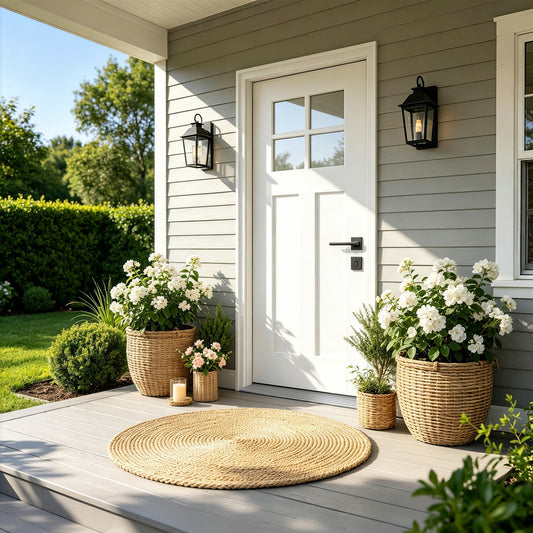 36'x80' Fiberglass Front Door with White 4-9/16' PVC Frame,Left-Hand Inswing Exterior Door with Brickmould,Contemporary minimalist smooth skin with clear glass for Home Entrance, White