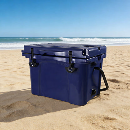25QT Portable Cooler, Insulated Hard Cooler with Bottle Opener, Cup Holder, Forming Ruler, 5-7 Day Ice Retention, Travel, Beach, Camping, Fishing