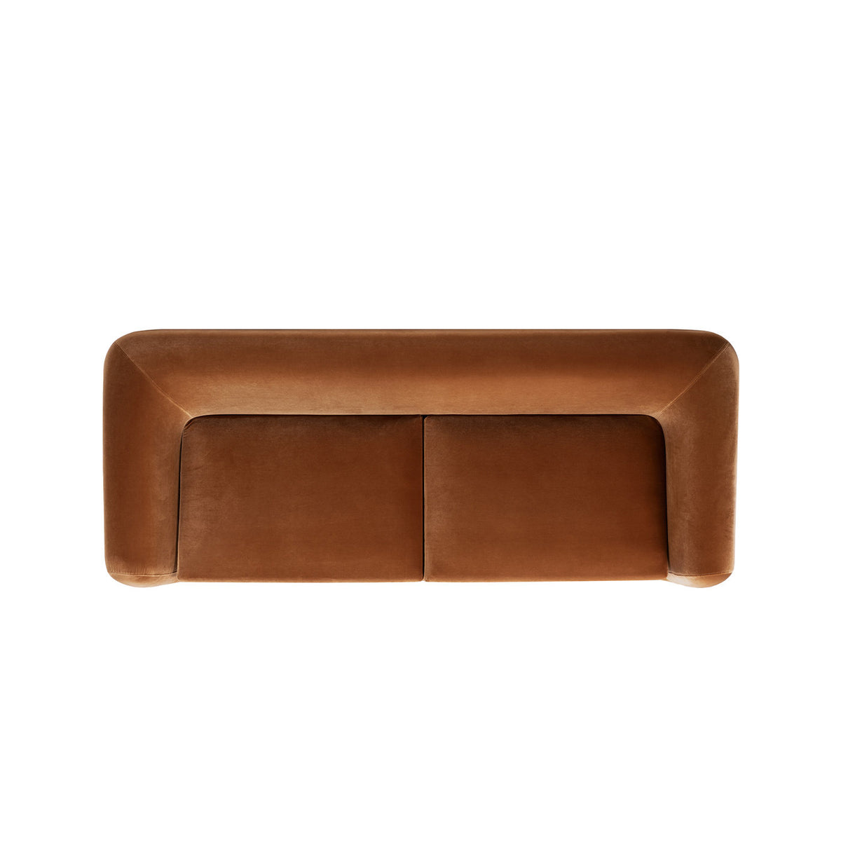 Alpine 90.5' Sherpa Sofa in Burnt Orange Performance Velvet with Natural Oak Legs
