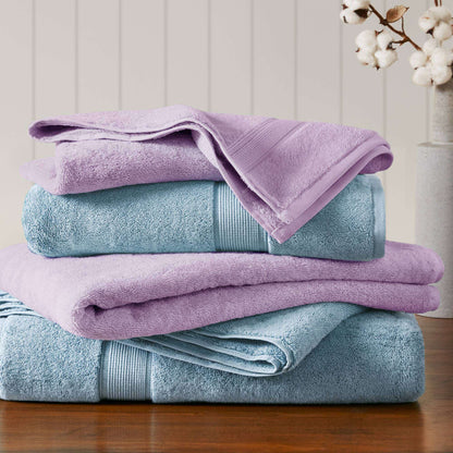 8-Piece Ultra-Soft 100% Cotton Absorbent Towel Set, Lilac
