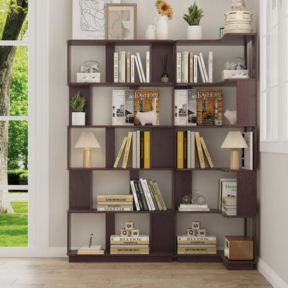 Set of 2 free combination bookcase space saving corner bookshelf 55cm plus 80cm length dark red ox blood red color and other 4 colors for