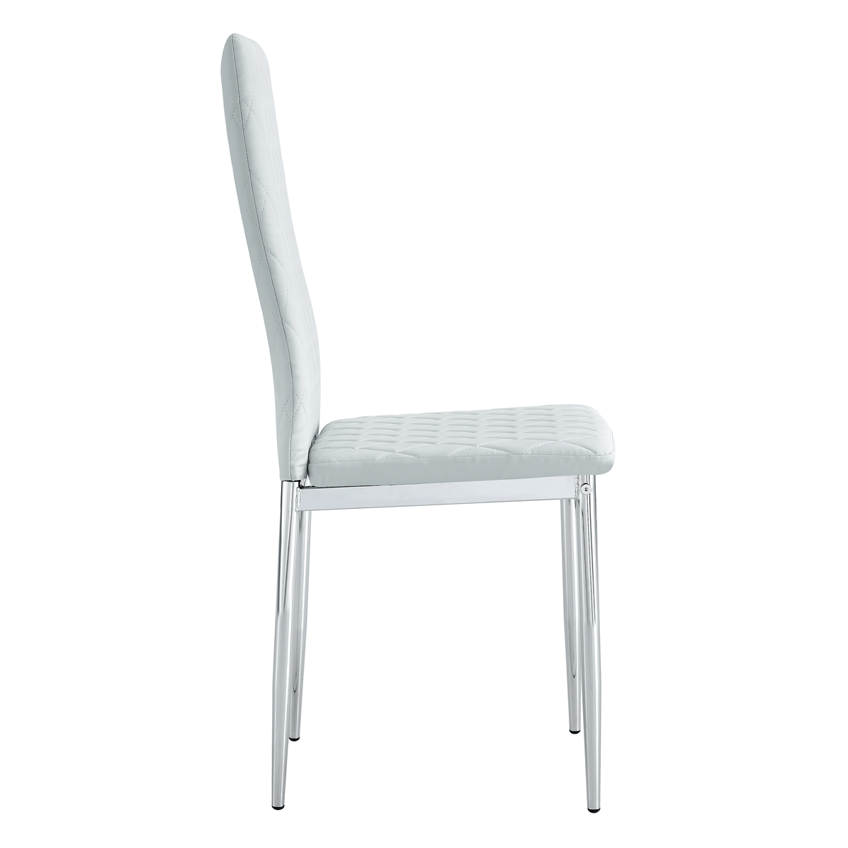 Modern Style Dining Chairs Set of 4 in Light Gray, Essential for Minimalist Homes.Meeting Family Dining Needs, PU Material Seat