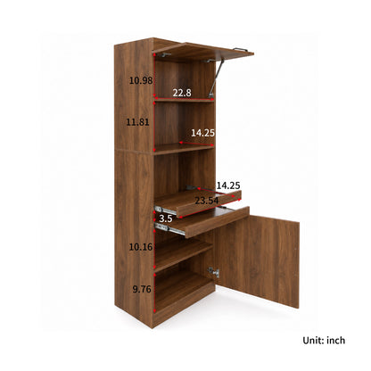 66.93 in Tall Kitchen Pantry Cabinet, Freestanding Kitchen Storage Cabinet  with multi-functional pull-out multi-tier storage shelfhelves , Tall Food Pantry Cupboard with Door