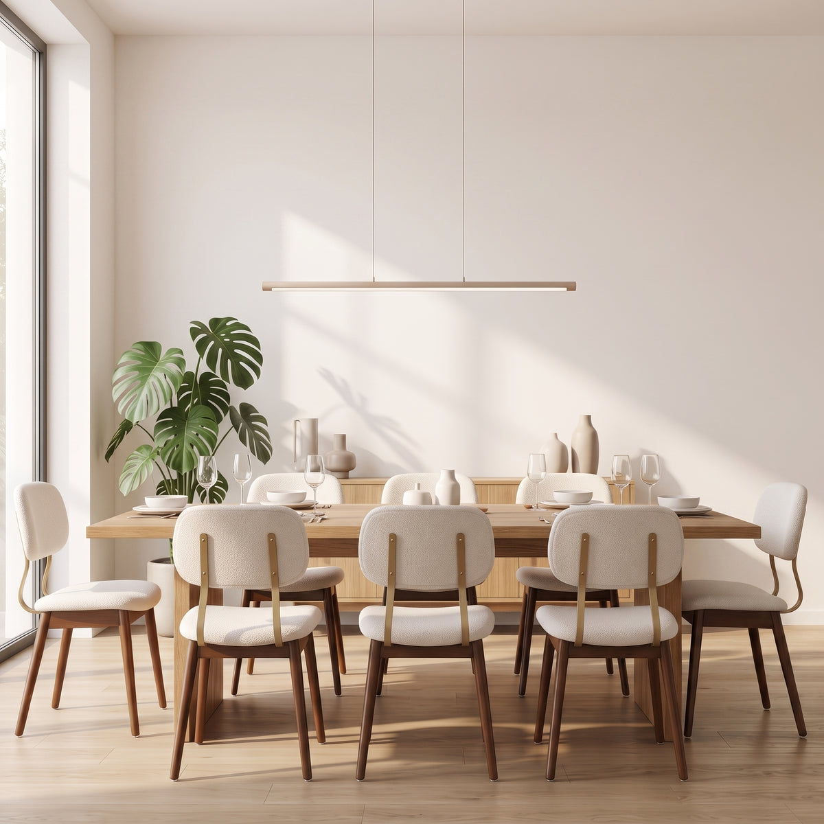 Wooden Dining Chairs Set of 2, Modern Fabric Upholstered Dining Room Chair Kitchen Chairs, Farmhouse Dinner Chair for Kitchen Dining Room
