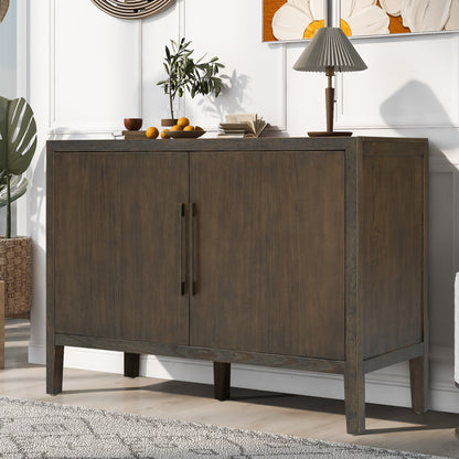 U_STYLE 47.25-Inch Farmhouse Sideboard with Pine Veneer and 2 Doors, Retro Buffet with Adjustable Feet – Model N711P410389B