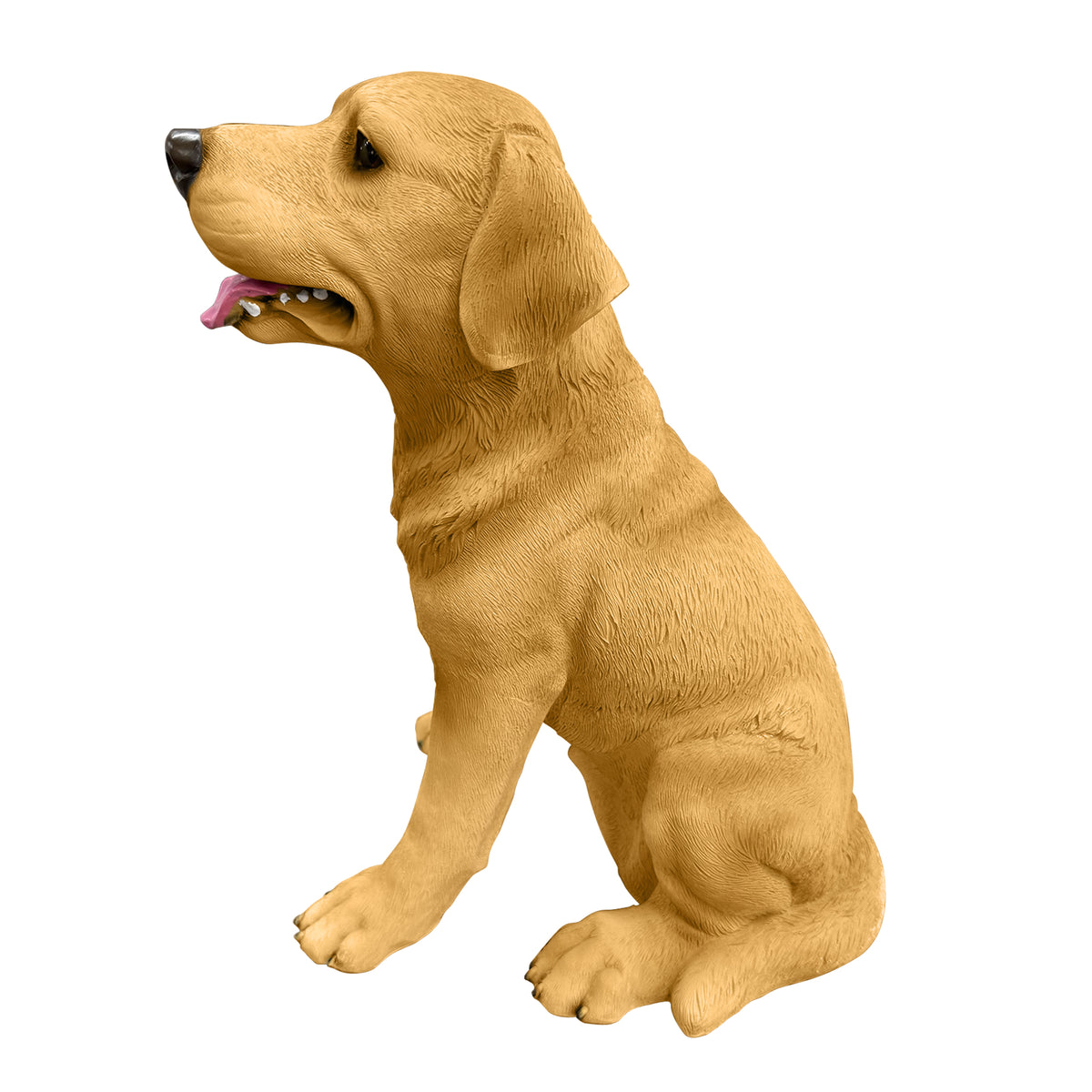 Labrador resin statue, weather-resistant dog figurine, an outdoor garden ornament suitable for display in yards, on lawns, and indoors.