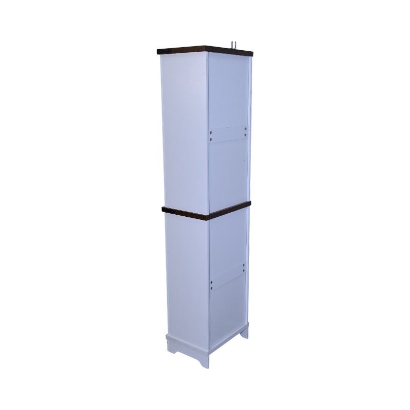 Narrow cabinet, Bathroom Storage Cabinet, Farmhouse Storage Cabinet with Adjustable Shelves & Storage Drawer, Tall Linen Tower – Black