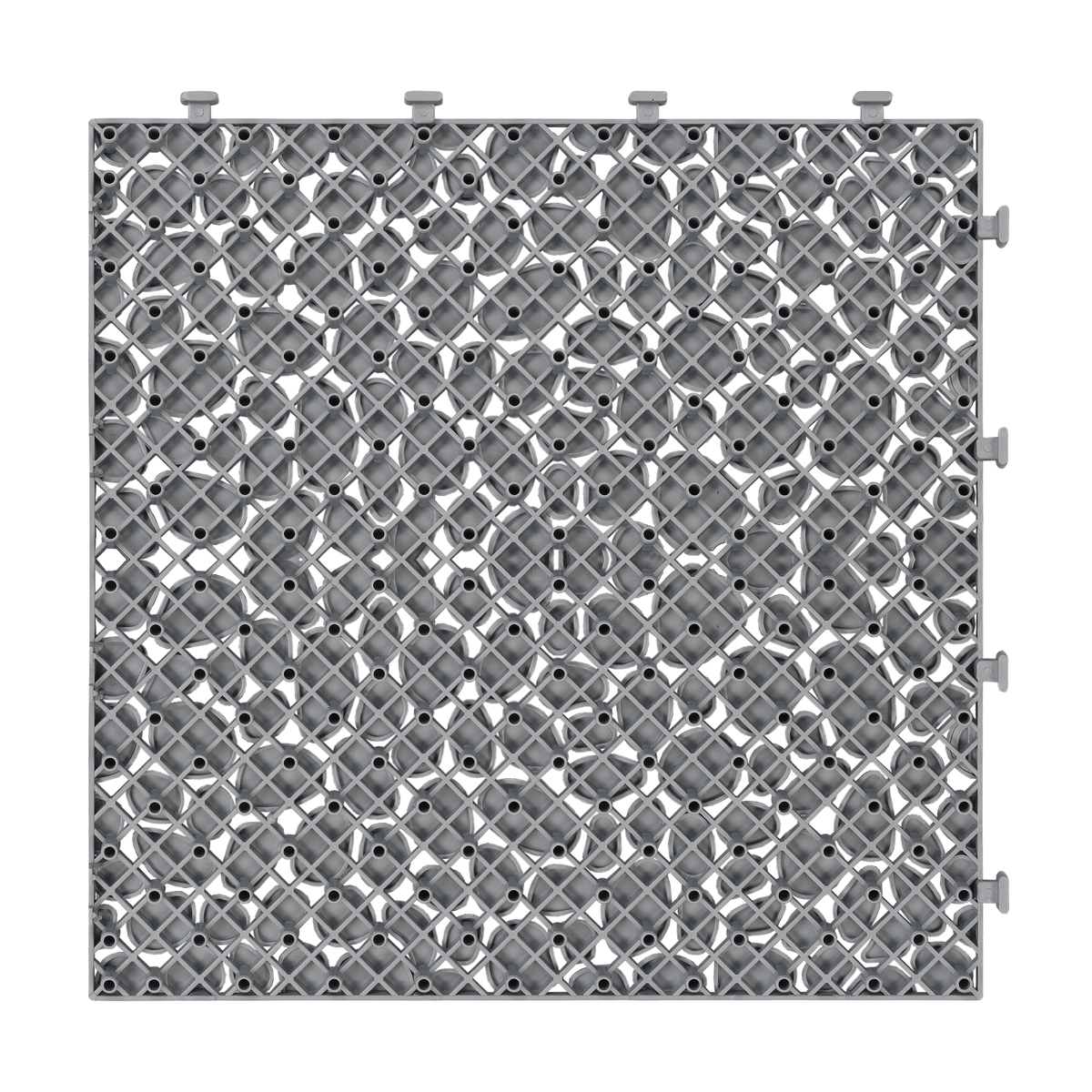 12 x 12 Inch Gray Interlocking Deck Tiles Plastic Waterproof Outdoor All Weather Anti-slip Bathroom Shower Balcony Porch Strong Weight Capacity Upto 440 LBS, Pebble Stone Pattern Pack of 12