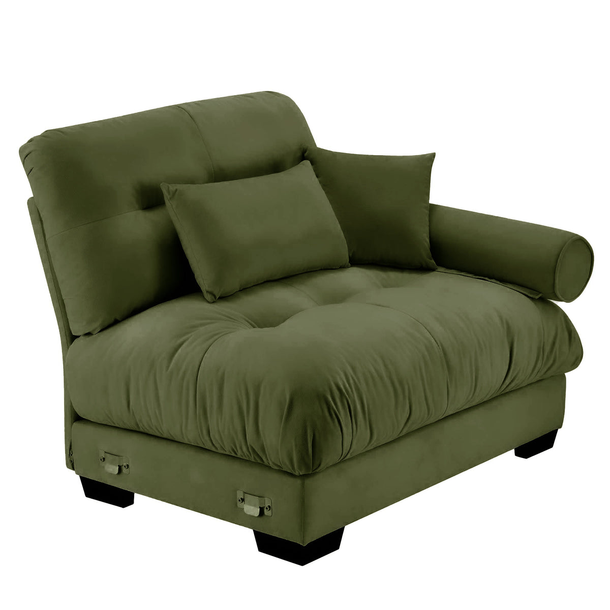 Milano Sofa RSF W/3 pillows - Olive green
