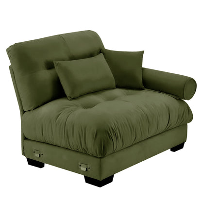 Milano Sofa RSF W/3 pillows - Olive green
