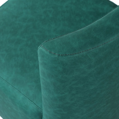 Set of 2 Green PU Upholstered Dining Chairs, Vintage Green Finish, Plywood Frame, 400lbs Capacity, Fully Assembled