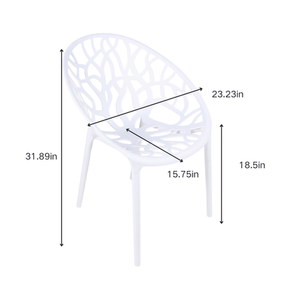 Plastic Dining CHAIR 4PCS white,set of 4