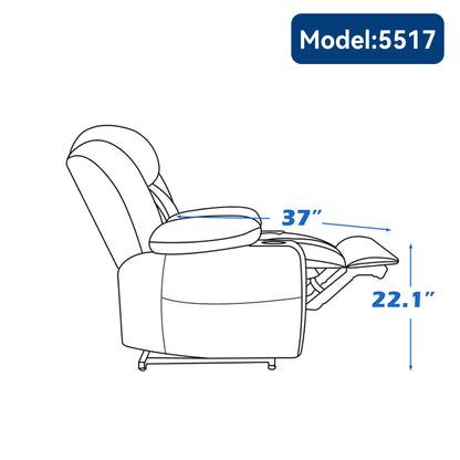 Up to 350 LBS Chenille Power Lift Recliner Chair, Heavy Duty Motion Mechanism with 8-Point Vibration Massage and Lumbar Heating, USB and Type-C Ports, Stainless Steel Cup Holders, Beige