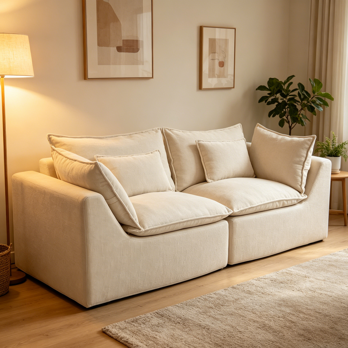 74.8' Width Cloud Couch Oversized Modular Sectional Sofa True Relax Comfy Couches Wide&Deep Seat Sofas for Living Room Furniture Sets, 2Seat