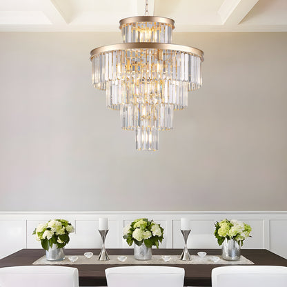 Golden Luxury Crystal Chandelier Modern Chandeliers Lights Fixture Hanging Pendant Light Fixture for Dining Room Bedroom Living Room Dia