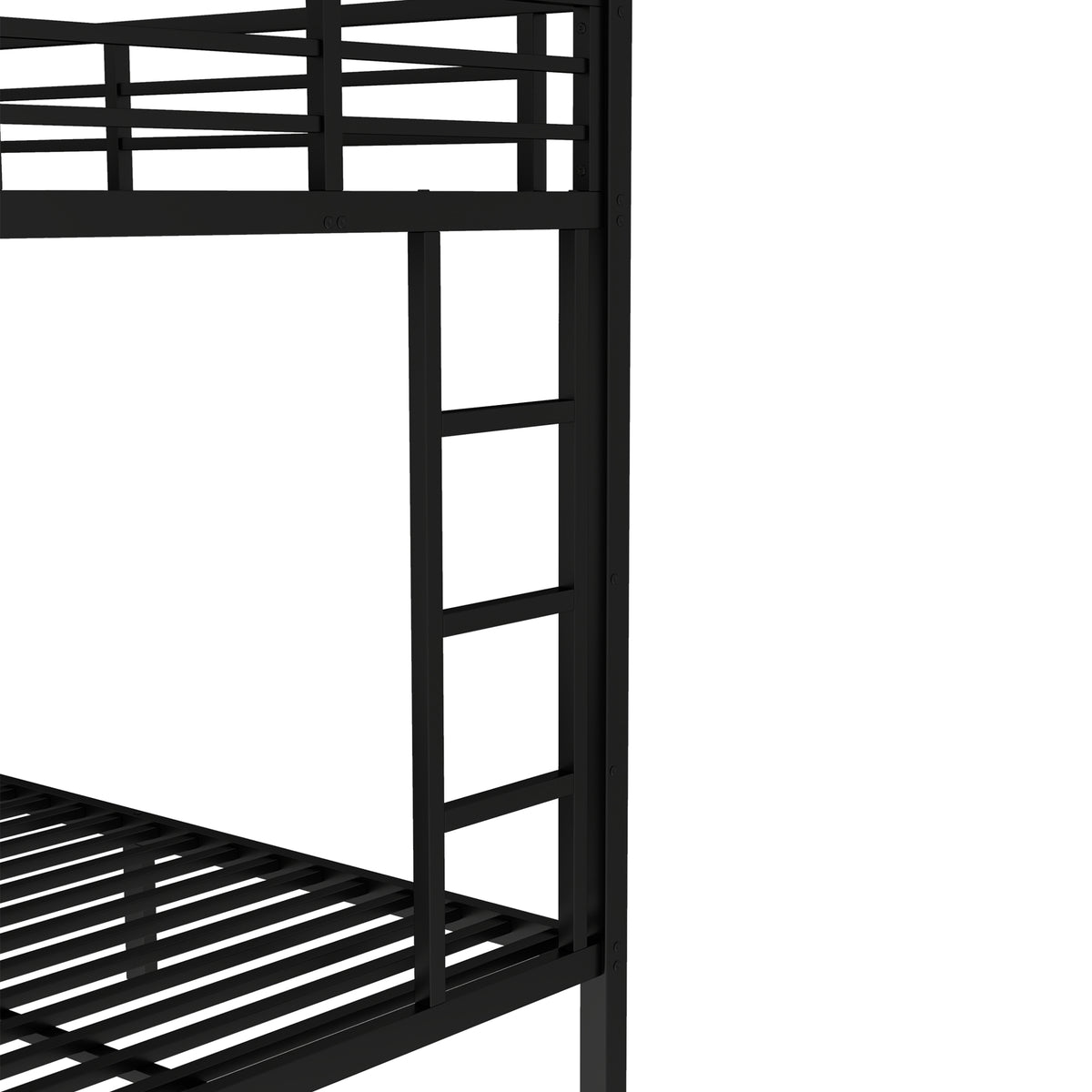 Twin over Full Metal Bunk Bed with Twin Size Trundle, Black