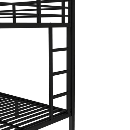 Twin over Full Metal Bunk Bed with Twin Size Trundle, Black