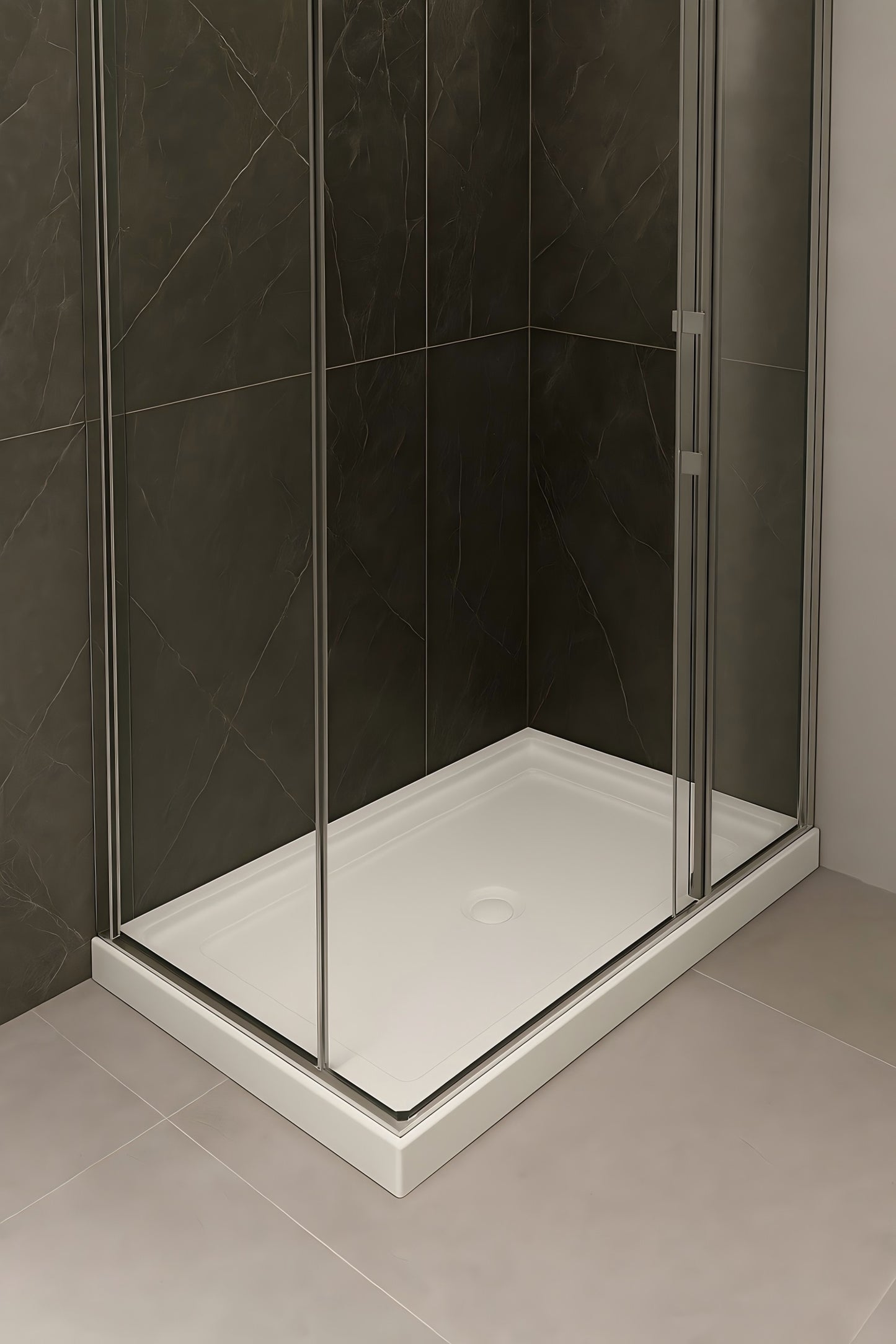 CONDRIS 60' x 32' Shower Pan, Rectangular Acrylic 3' Height Single Threshold Shower Base with Slip-Resistant Floor, Center Drain, Low Threshold, Alcove Installation(no Drain Sets)