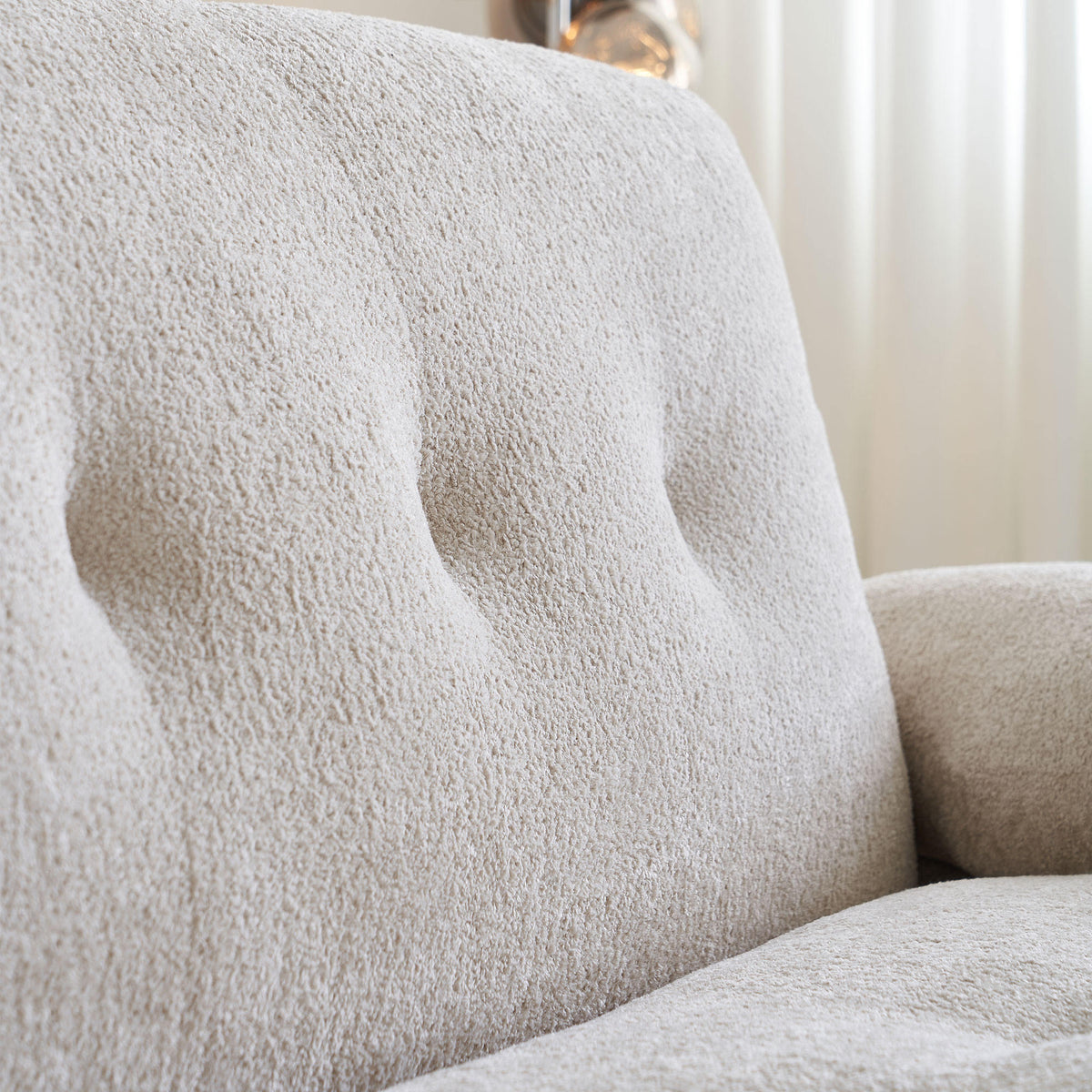 88.98'' Width Modern Sofa with Compression Seat Cushions and Back Cushions,Steel Arm Frame,Chenille Fabric,Beige Color