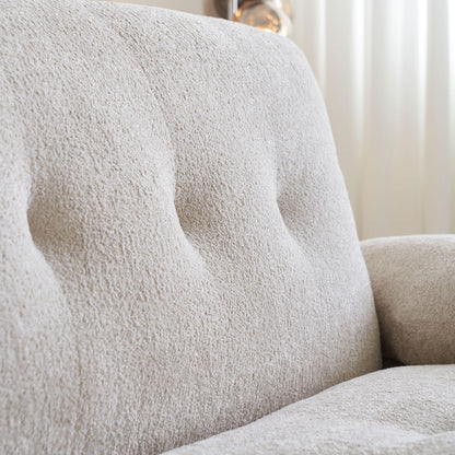 88.98'' Width Modern Sofa with Compression Seat Cushions and Back Cushions,Steel Arm Frame,Chenille Fabric,Beige Color