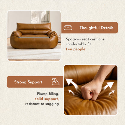PBPMSR--Bean Bag Chair,Bean Bag Sofa - Large Bean Bag Sofa for Adults, Teens, and Children for Living Rooms, Bedroom, Dorm,Tech Fabric with faux‑leather appearance,Brown