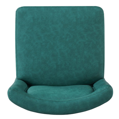 Set of 2 Green PU Upholstered Dining Chairs, Vintage Green Finish, Plywood Frame, 400lbs Capacity, Fully Assembled