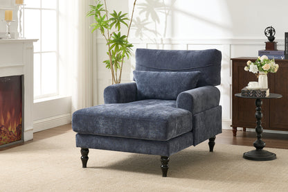 Modern Chaise Lounge , Upholstered Indoor Leisure Sofa Recliner, Chair Sleeper for Bedroom, Living Room, Study Room, Office, BLUE