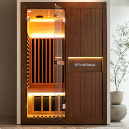 2165W walnut Chilean pine double person far-infrared sauna room
