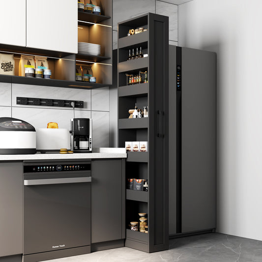 7 Tier multi-functional pull-out multi-tier storage Single-sided open shelf for Kitchen, Living Room & Narrow Spaces