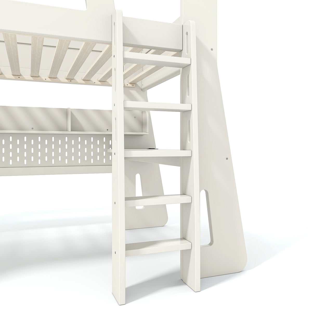 Twin/Full Size Gaming Loft Bed, All-in-One Gaming Bed with Desk, Gaming Bed with Storage, Gaming Loft Bed with Led Light, Esports Style Loft Bed Frame for Teens, Space Saving Loft bed.Beige