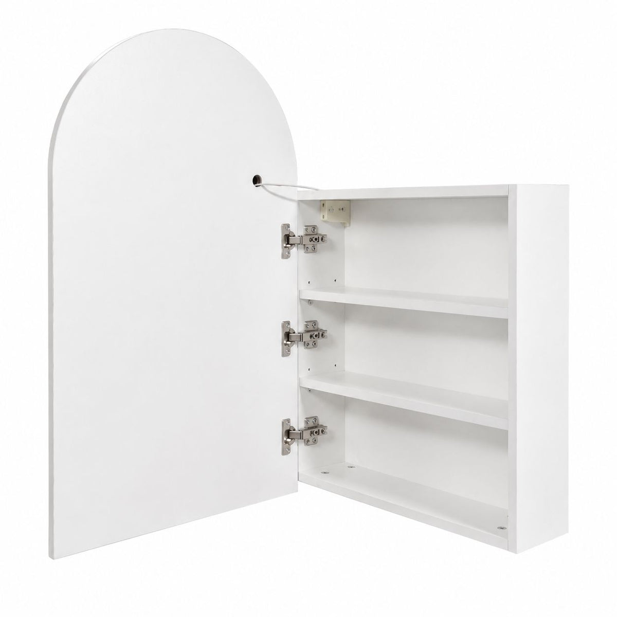 Arched LED Bathroom Cabinet, Wall Mounted Bathroom Mirror Cabinet with Storage, Touch Control Lighted Vanity Mirror Cabinet for Bathroom
