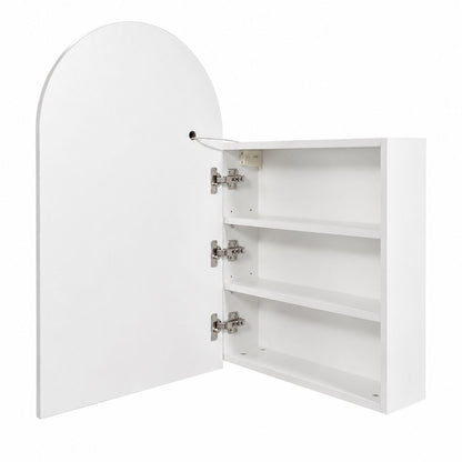 Arched LED Bathroom Cabinet, Wall Mounted Bathroom Mirror Cabinet with Storage, Touch Control Lighted Vanity Mirror Cabinet for Bathroom