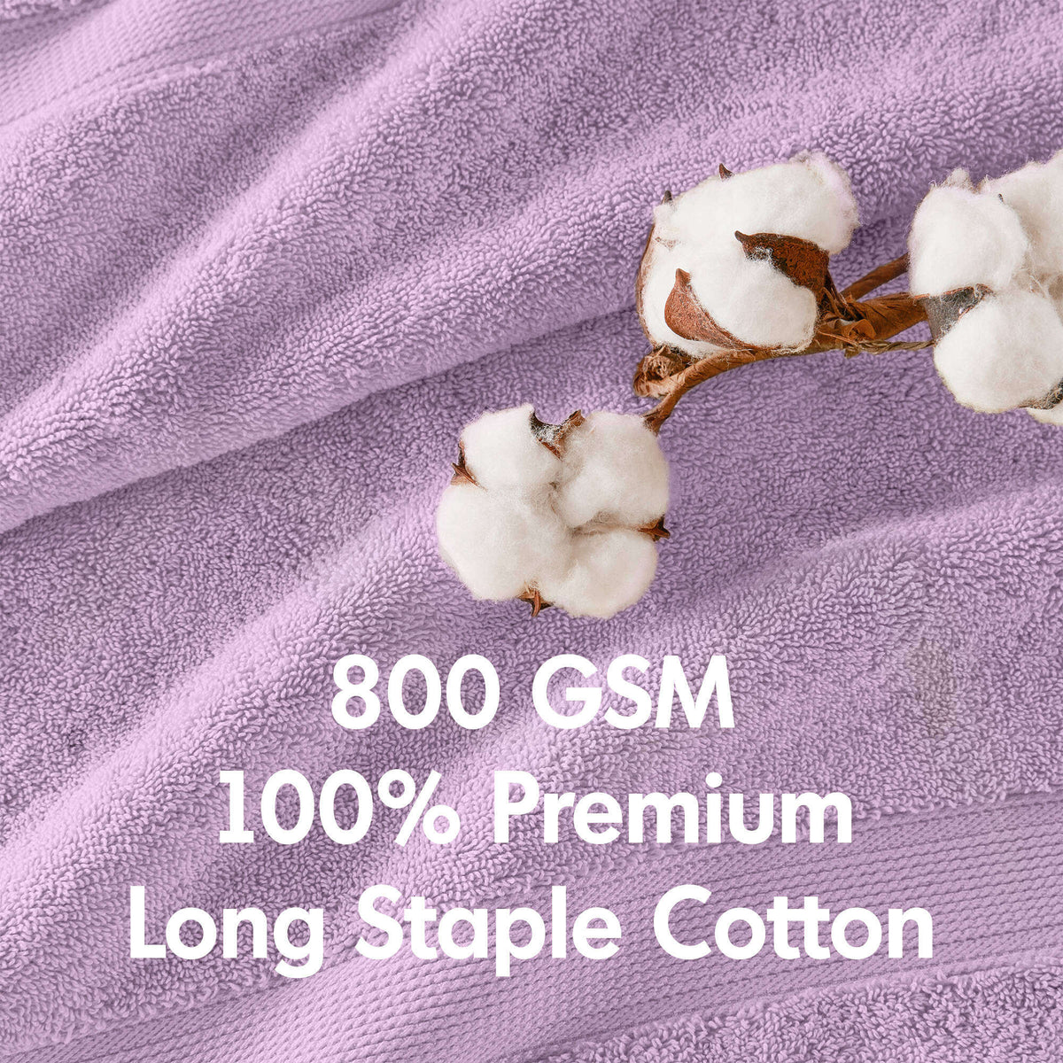 8-Piece Ultra-Soft 100% Cotton Absorbent Towel Set, Lilac