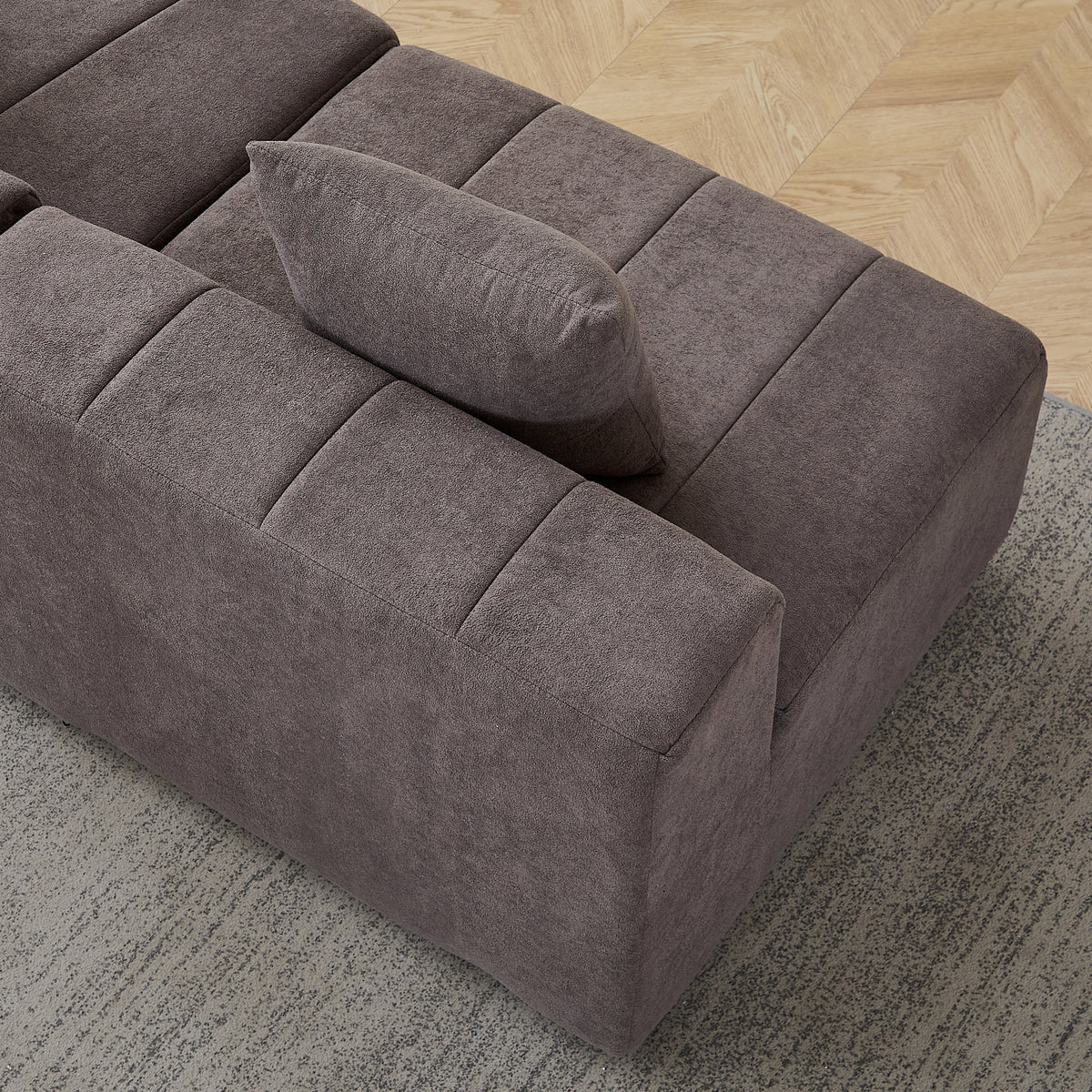 Chenille curved sectional sofa with 2 pillows,Curved Symmetrical Modular Semi Circular Sofa Sectional for bedroom, living room, office for leisure or nap, reading room, and lobby