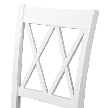 TOPMAX 5-Piece Dining Table Set Home Kitchen Table and Chairs Wood Dining Set, Espresso+White