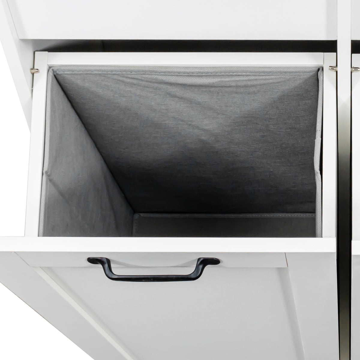 Laundry Cabinet with Doors and shelf, Tilt-Out Laundry Hamper, Multiple Storage Space, Freestanding Style, Open Shelve, Adjustable Shelf