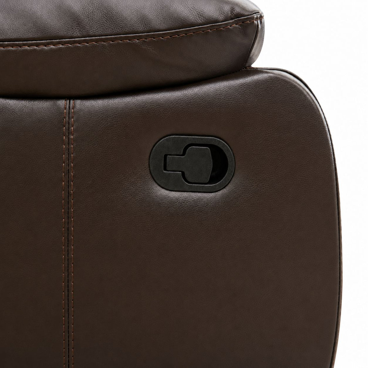 Faux Leather Swivel Recliner Chair, Manual Reclining Armchair with 360° Swivel Base, Padded Backrest & Armrests