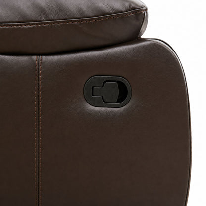 Faux Leather Swivel Recliner Chair, Manual Reclining Armchair with 360° Swivel Base, Padded Backrest & Armrests