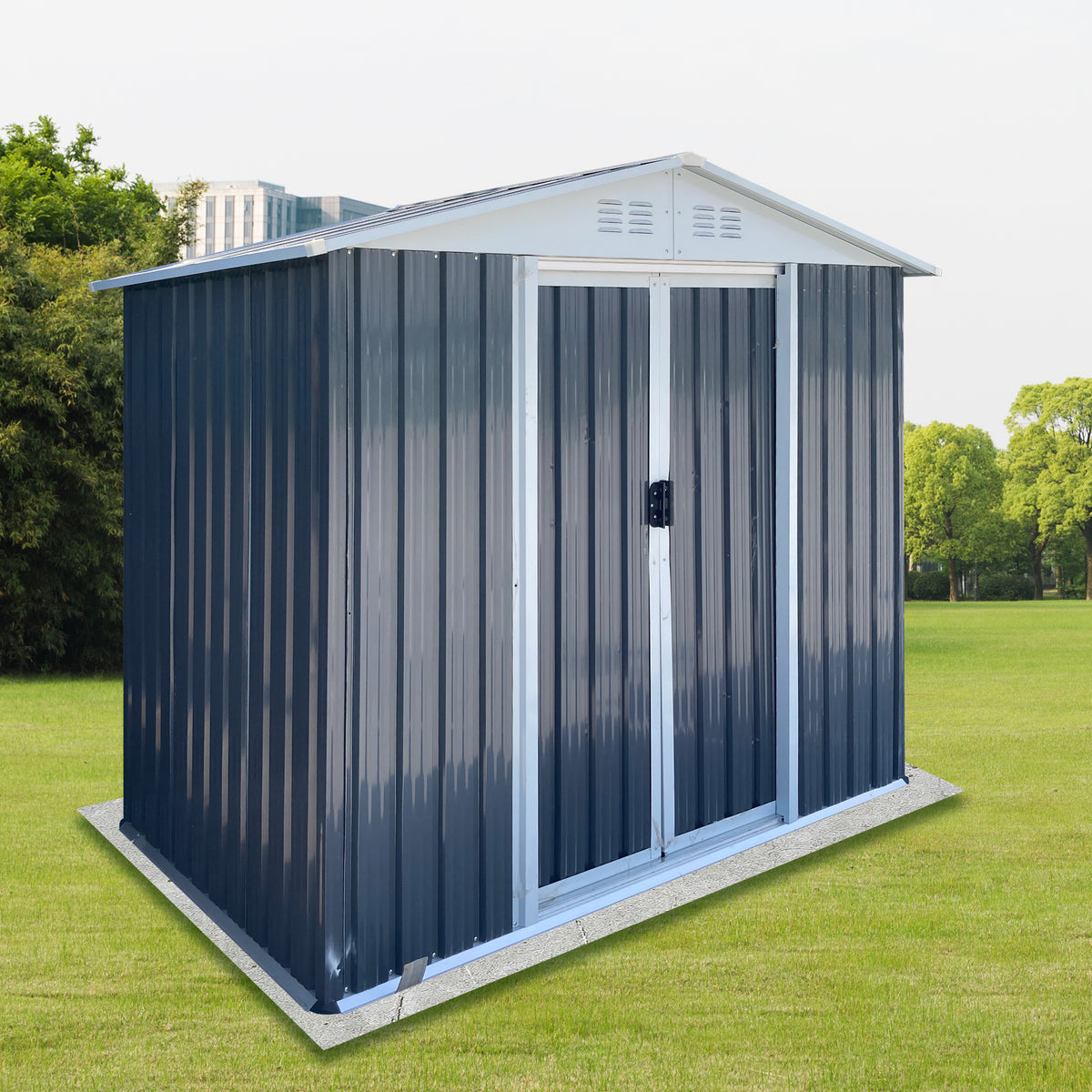 Outdoor Storage Sheds 6FTx4FT Apex Roof Grey – Model W2794P281198