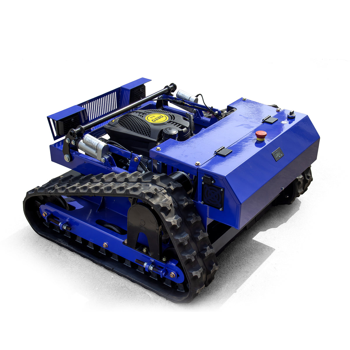 DeepKron R55C Remote Control Crawler Lawn Mower with 9HP 225cc RATO Gas Engine, 22-in Cutting Width, 45° Slope, Electric Start, Blue