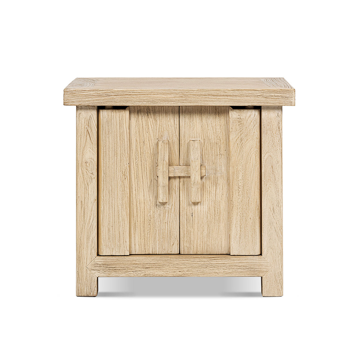 Rowan 26" Reclaimed Elm Wood 2-Door Cabinet, Light Natural Brown