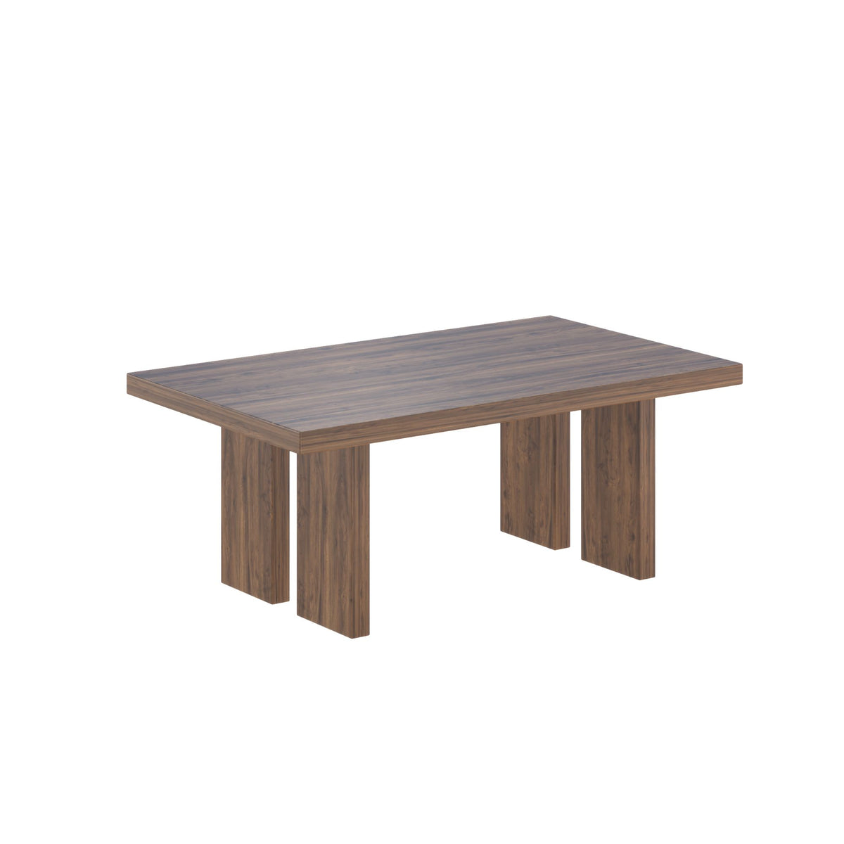 39.37" Solid Wood Coffee Table, 100% Real Wood Rectangular Center Table, 39.37" × 23.62" × 15.75", Modern Wooden Cocktail Table for Living Room, Apartment and Office