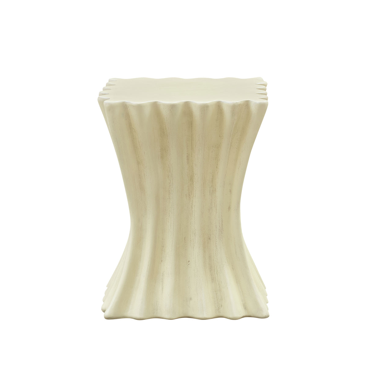 15.16 inch Side Table Vintage Sturdy Fiberglass Table For Living Room Apartment No Need Assembly Beige