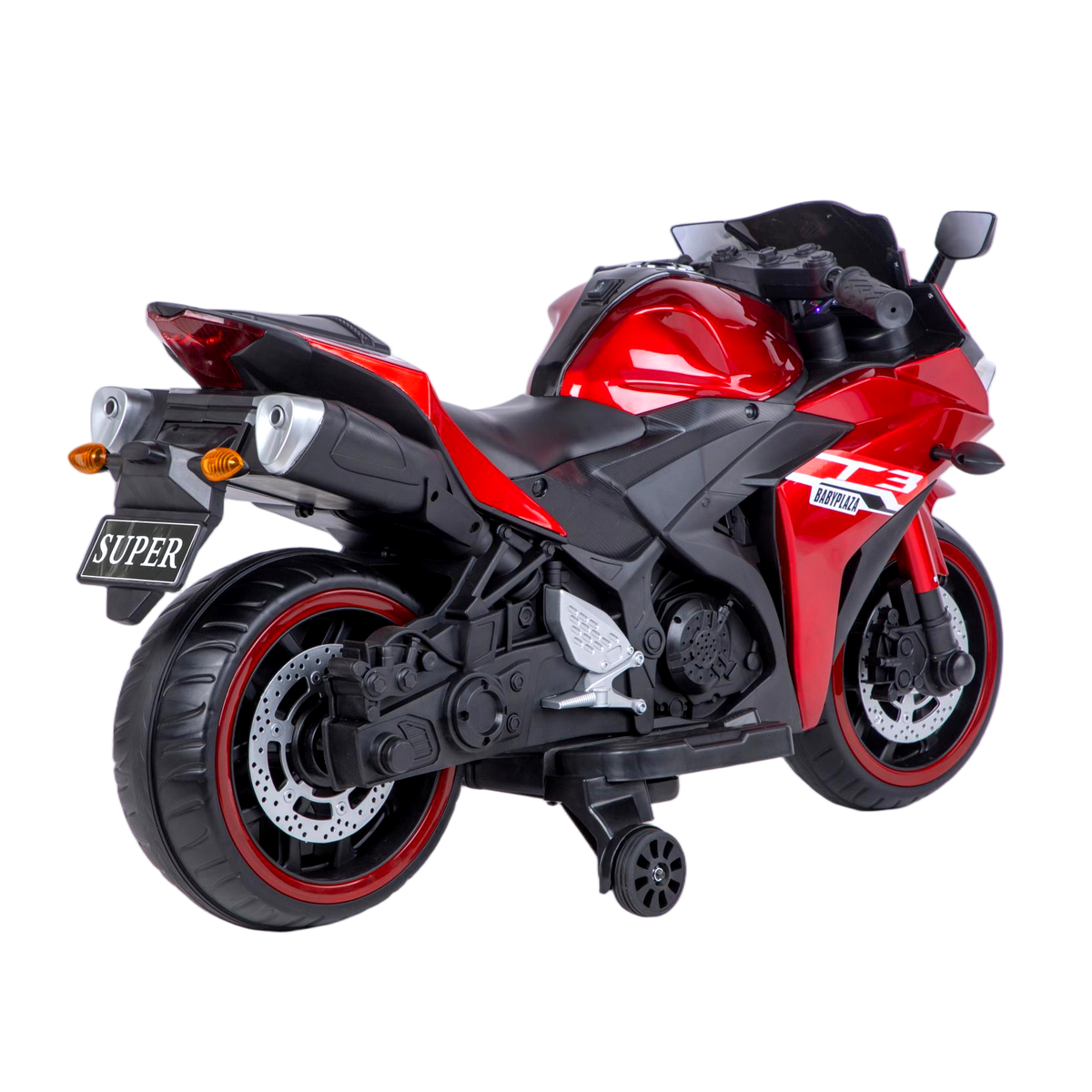 Kids Motorcycle 12 V Motorcycle For Kids 3-8 Years Boys Girls,Kids Motorcycle Ride On Toy With Training  Wheels/Manual Throttle/ Drive By Hand /Lighting  Wheels