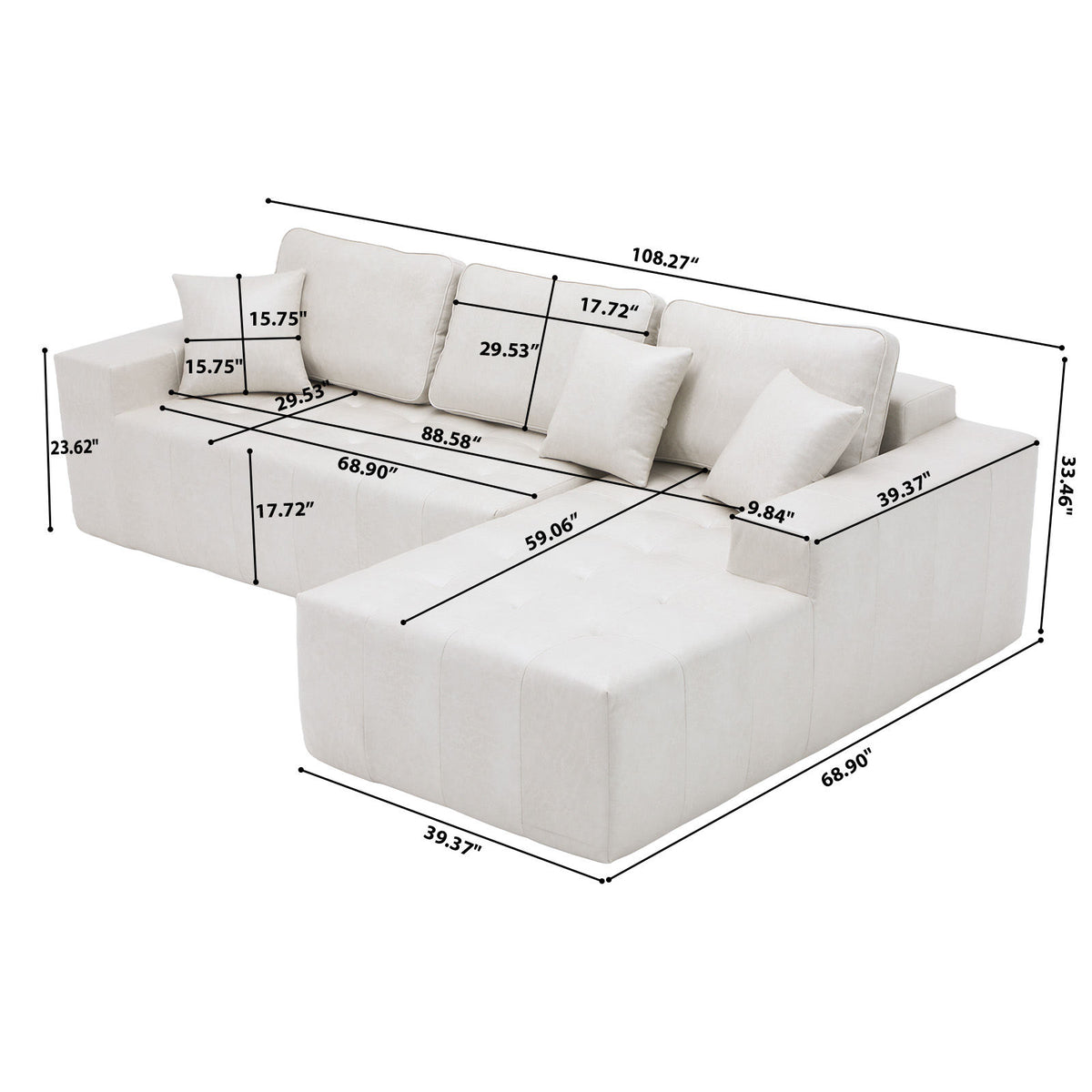 Faux Leather Corner Chaise Compression Sofa Bed, L-Shaped Sectional Couch with High-Density Sponge, No-Assembly Required Convertible Sofa for Living Room, Apartment, Guest Room(Green)