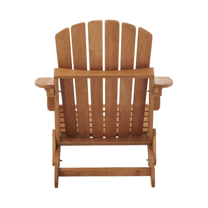Oversize Wooden Outdoor Folding Adirondack Chair with Pre-Assembled BackRest & SeatBoard, Wood Patio Chair for Garden Backyard Porch Pool Deck Firepit