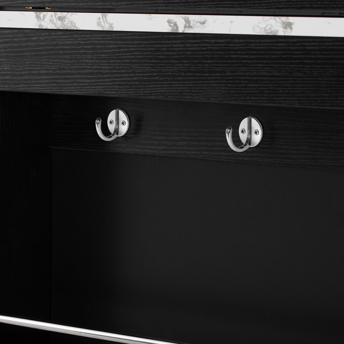 [VIDEO] TREXM Extendable Dining Table with Folding Tabletop, Bar Table with Drawers and Power Outlet, Kitchen Island with Wheels and Hooks, Sideboard for Kitchen and Dining Room (Black+Marble White)