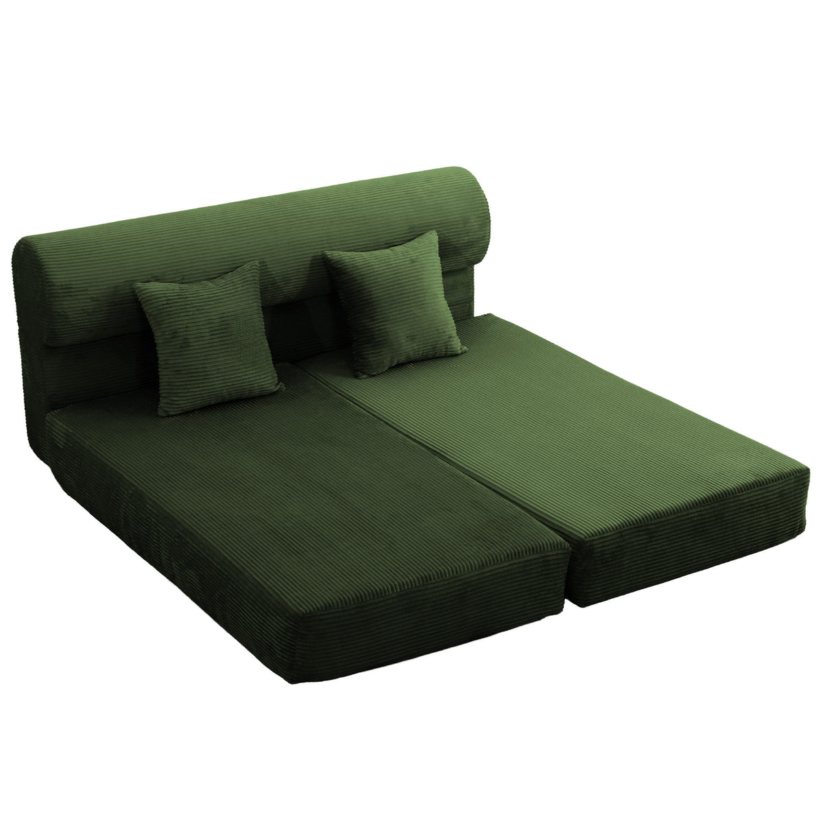 Convertible Corduroy Sofa Bed, 2‑Seater Fold‑Out  Compressed Sofa, Multi‑Functional Floor Couch for Living Room Guest Room